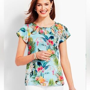 Flutter-Sleeve Teardrop Cutout Too